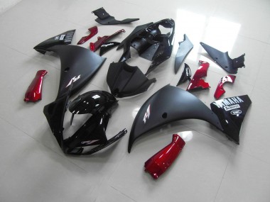 Yamaha R1 2012-2014 Verkleidungen - Matt Schwarz Rot