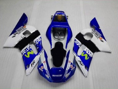Yamaha R6 1998-2002 Verkleidungen - BlauGrün Weiß