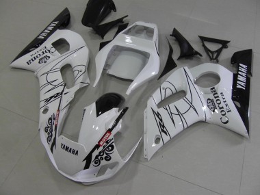 Yamaha R6 1998-2002 Verkleidungen - Weiß Schwarz Corona
