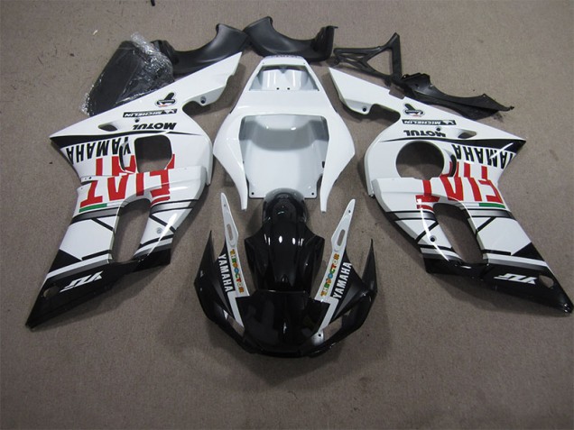 Yamaha R6 1998-2002 Verkleidungen - Weiß Schwarz Fiat