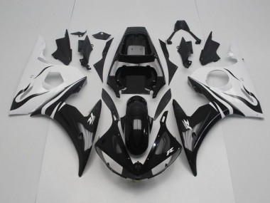 Yamaha R6 2003-2005 Verkleidung - Schwarz Weiß