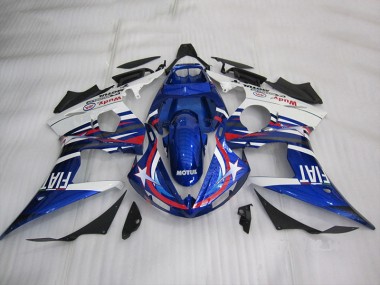 Yamaha R6 2003-2005 Verkleidungen - Blau Weiß Motul Fiat
