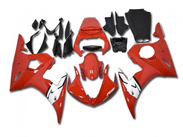 Yamaha R6 2003-2005 Verkleidungen - Rot Weiß