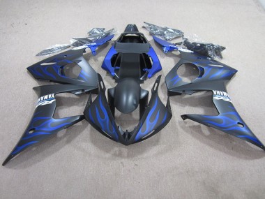 Yamaha R6 2003-2005 Verkleidungen - Schwarze Blau Flamme
