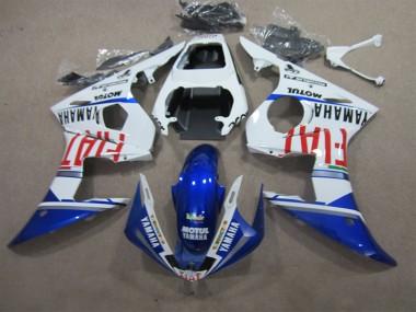 Yamaha R6 2003-2005 Verkleidungen - Weiß Blau Motul Fiat