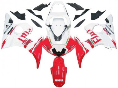 Yamaha R6 2003-2005 Verkleidungen - Weiß Rot Fiat