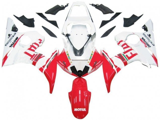 Yamaha R6 2003-2005 Verkleidungen - Weiß Rot Fiat