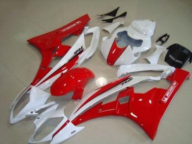 Yamaha R6 2006-2007 Motorrad Verkleidungen - Rot Weiß