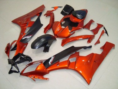 Yamaha R6 2006-2007 Verkleidung - Orange Matt schwarz