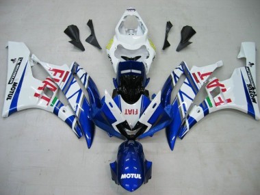 Yamaha R6 2006-2007 Verkleidungen - Blau Weiß Motul Rot Fiat