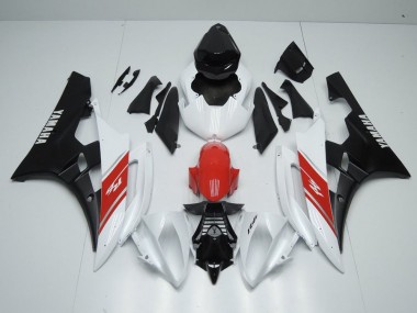 Yamaha R6 2006-2007 Verkleidungen - Weiß Rot Und Matt Schwarz