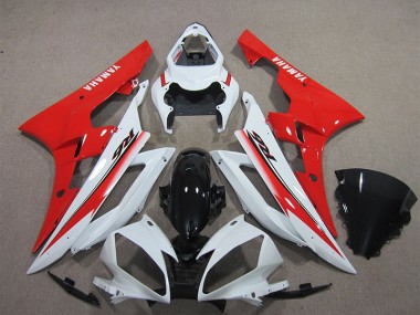 Yamaha R6 2006-2007 Verkleidungen - Weiß Schwarz Rot
