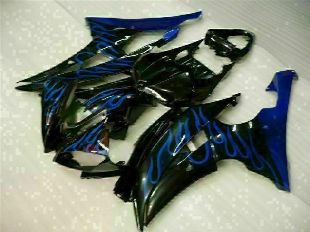 Yamaha R6 2008-2016 Verkleidungen - Blau Flamme Schwarz