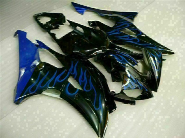 Yamaha R6 2008-2016 Verkleidungen - Blau Flamme Schwarz