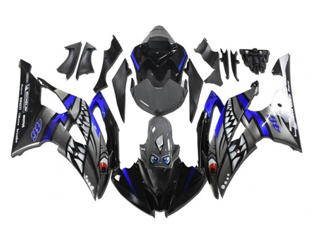 Yamaha R6 2008-2016 Verkleidungen - Grau Blau Hai