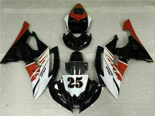 Yamaha R6 2008-2016 Vollverkleidung - Weiß Schwarz